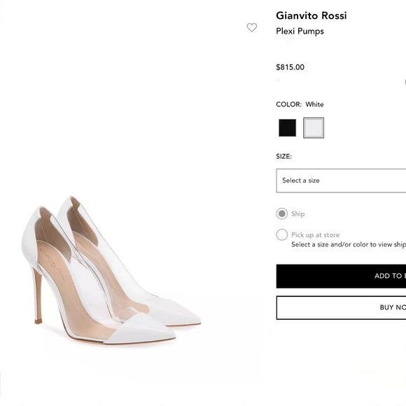 Gianvito Rossi White Leather & Flexi Pointed Toes Pumps NEW - Picture 8 of 8